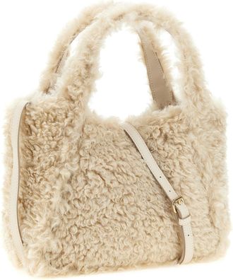 Stella McCartney Eco-Sheepskin Logo Tote Bag - Beige