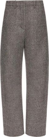 Magda Butrym Grijze Wollen Broek - Dames - Straight fit broeken - Grijs - 3XS - Wol - Broeken