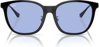 Ray-Ban 55mm Square Sunglasses in Black /Blue at Nordstrom