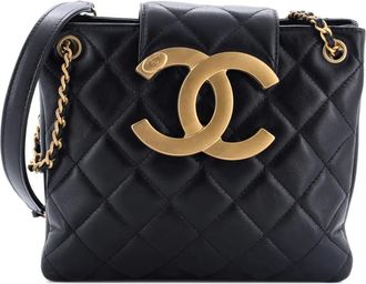 Chanel Giant CC Chain Quilted Lambskin Small shoulder bag - Zwart