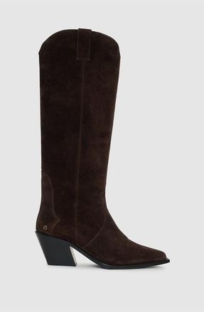 Anine Bing Tania Tall Suede Boots in Dark Brown Suede at Nordstrom, Size 37