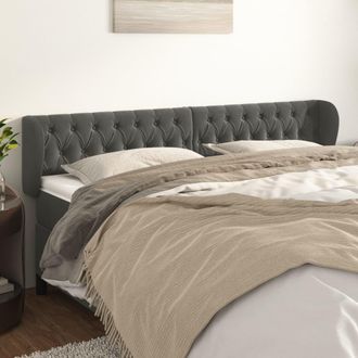 vidaXL Cabecero De Terciopelo Gris Oscuro 183x23x78/88 Cm Vidaxl