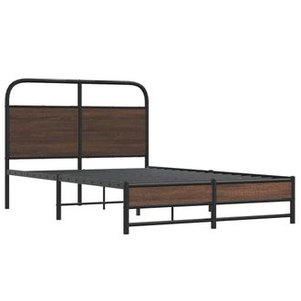 Berkfield Home Elegant Bed Frame without Mattress 135x190 cm Brown Oak Engineere