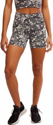 Free People Womens Never Better Printed Bike Shorts In Black
