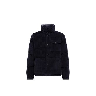 Moncler Moncler Serrant Corduroy Short Down Jacket, Men, Blue, Size: 1