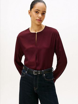 Tommy Hilfiger Keyhole Cutout Relaxed Fit Blouse