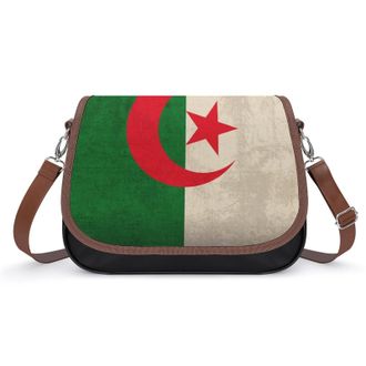 Generic Vintage Algeria Flag Womens Crossbody Bag Fashion Shoulder Handbags Message Tote Bag with Adjustable Strap