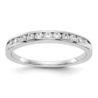 Diamond2Deal 14K White Gold 11-Stone 1/3 Ct Round Diamond Channel Band Ring