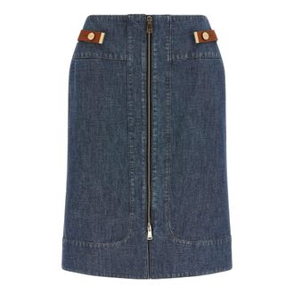 Fendi Dames, Rokken, Blauw, Maat: 2XS Katoen