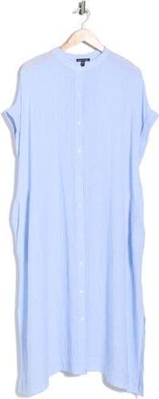 Eileen Fisher Short Sleeve Organic Linen Shirtdress in Ultramarine at Nordstrom Rack, Size 1X