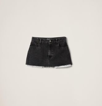 Miu Miu Black denim miniskirt