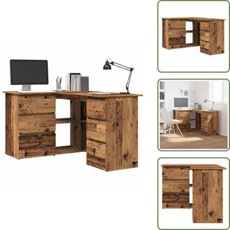 vidaXL Scrivania in legno antico - vidaXL Scrivania ad Angolo Legno Vecchio 145x100x76 cm Truciolato - Scrivania per studio