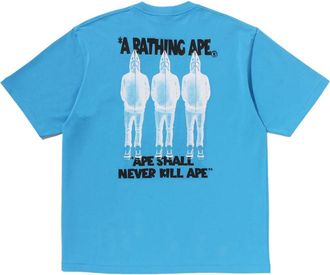 A Bathing Ape Shark Seijin a Bathing Ape Logo T-Shirt Blue 0ZXTEM312101QBLX