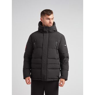 JACK1T EZ Frontier Prime Hooded Puffer Coat in Black/stone at Nordstrom, Size Xx-Large