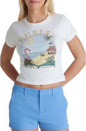 Hurley Casa Del Hurley Graphic Crop T-Shirt in White at Nordstrom Rack, Size X-Large