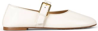 Dear Frances Womens Balla Buckle Flat Shoes In Chalk