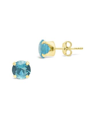 Sterling Forever 14K Over Silver Cz Rainbow Stud Earrings