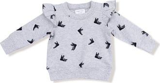 Angel Dear Kids Hockey Print French Terry Sweatshirt in Grey at Nordstrom, Size 12-18M
