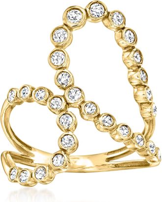 Ross-Simons Bezel-Set Diamond Double-Loop Ring in 14kt Yellow Gold