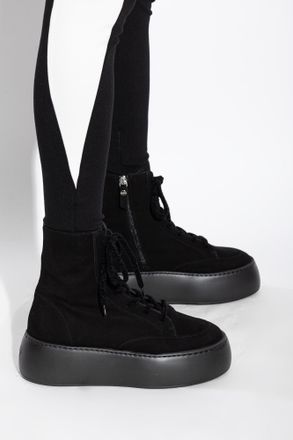 AGL Suede Platform Shoes Vibe Lowboot, Womens, Black