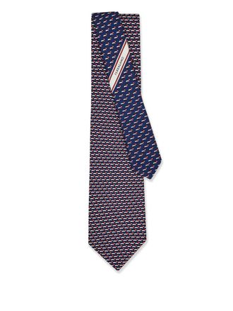 Ferragamo printed silk tie - men - Silk - One Size - Blue