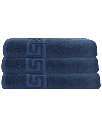 Ozan Premium Home 3Pc Milos Greek Key Pattern Bath Towel Set
