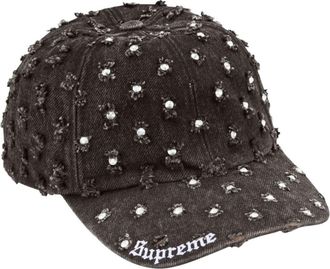 SUPREME FW26 Hole Punch Rhinestone Denim 6-Panel Black SUP-FW26-1072-BLK