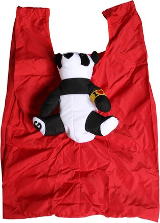 Dolce & Gabbana Mens Panda-Embellished Polyester Tote Red Zamak Steel