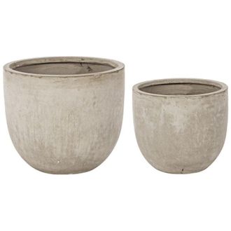 BIZZOTTO Set di 2 Vasi Cement in fibra di vetro e argilla colorata, stile moderno -Basso