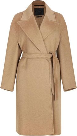 Max Mara Valle Coat - Dames - Jas met riem - Bruin - S - Leer - Jassen