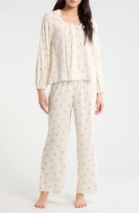 Reformation Paloma Floral Print Pajamas in Petite Rose at Nordstrom, Size X-Small