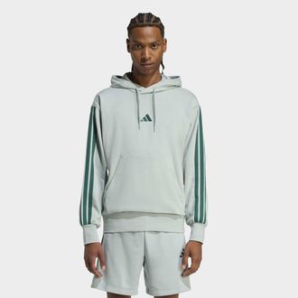 adidas Kapuzensweatshirt ADIDAS SPORTSWEAR M 3S FT HD, Herren, Gr. XXL, wonder sage, collegiate gr&uuml;n, Obermaterial: 55% Baumwolle, 36% Polyester, 9% Viskose,