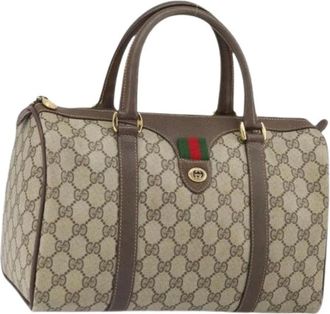 Gucci Pre-owned Handbags, female, Beige, Size: ONE SIZE Pre-owned Vintage Boston Bag