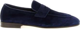 Brunello Cucinelli Blue Calfskin Slip-On Mens Loafers