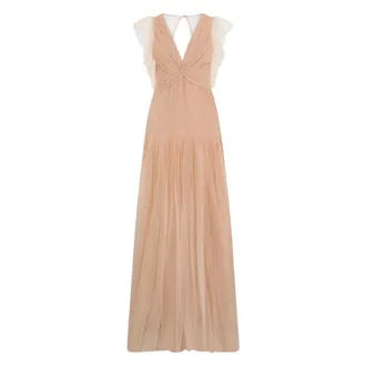 Elisabetta Franchi Gowns, female, Pink, Size: M Red Carpet dress in tulle fabric