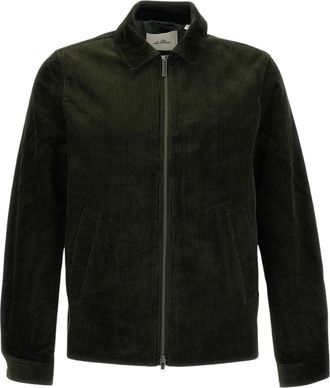 Les Deux Corduroy Zipper Coach Jacket - Heren - Zomerjassen - Groen - M - Katoen - Jassen