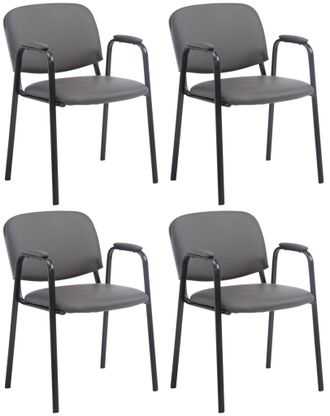 Clp Clp - Set De 4 Sillas Confidente Ken Pro En Polipiel Gris