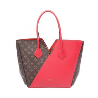 Louis Vuitton Brown Monogram Red Color Coated Canvas Leather Handbag Tote Bag (Pre-Owned)
