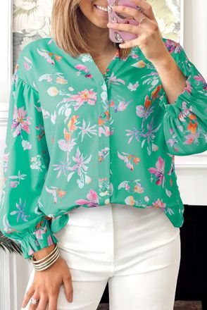 Azura Exchange Bloemmotief Lange Mouwen Blouse