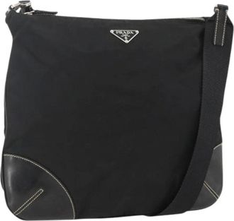 Prada Pre-owned Cross Body Bags, female, Black, Size: ONE SIZE Pre-owned Vintage Nylon Shoulder Bag