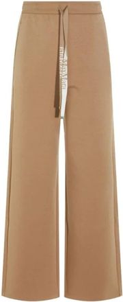 Max Mara Wijde broek - Dames - Wijde Broeken - Bruin - L - Broeken