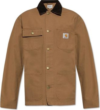 Carhartt Work in Progress Jas met ribfluwelen kraag - Heren - Zomerjassen - Bruin - S - Katoen - Jassen