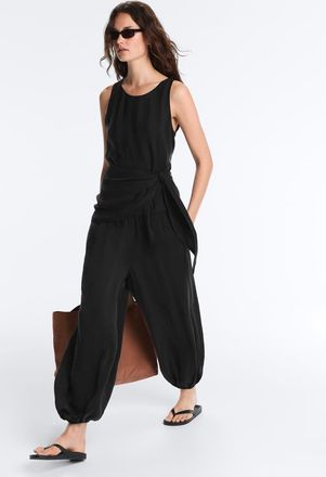 Oysho Pantaloni a palloncino in 100% cupro neri-Nero
