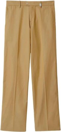 Burberry Katoenen broek - Heren - Straight fit broeken - Beige - S - Katoen - Broeken