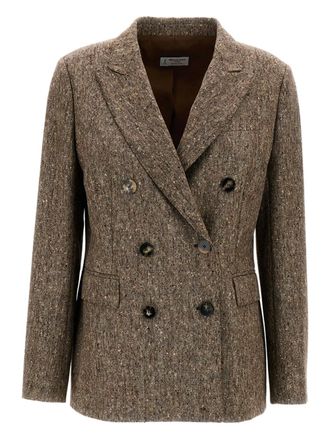 Alberto Biani double-breasted blazer - women - Wool - 42 - Brown