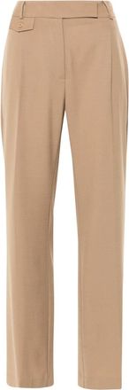 Semicouture pleat-detail trousers - women - Polyester/Acetate/Virgin Wool/Polyester/Elastane - 40 - Neutrals