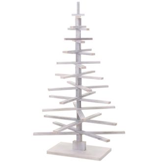 Hhg Nunca Usado] &Aacute;rbol De Navidad Decorativo Hhg 029, 3d-&aacute;rbol De Navidad Decoraci&oacute;n De Navidad, Aspecto Shabby Madera De Abeto Ajustable 130x82x82cm, Bla