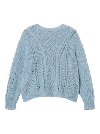 Twin-Set cable-knit open-work sweater - women - Mohair/Wool/Polyamide - M - Blue