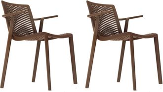 Resol Sillas Con Brazos Netkat Resol Pl&aacute;stico Marr&oacute;n (pack De 2)