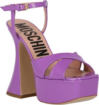 Moschino Womens Patent Leather Platform Heeled Sandal In Purple